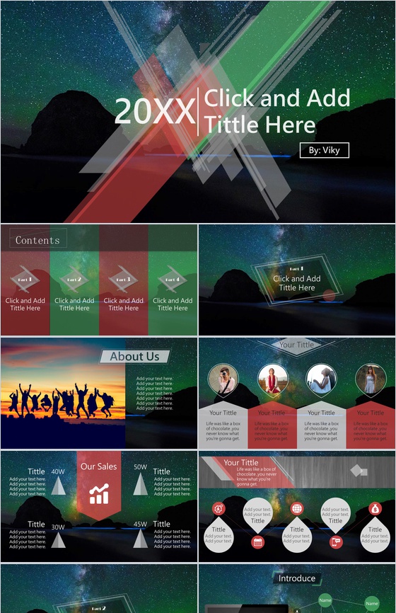 精品炫酷动态商务通用PPT模板