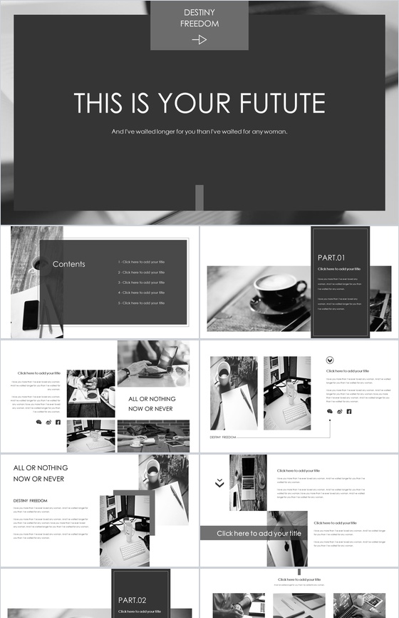 欧美杂志风服装品牌企业宣传PPT模板