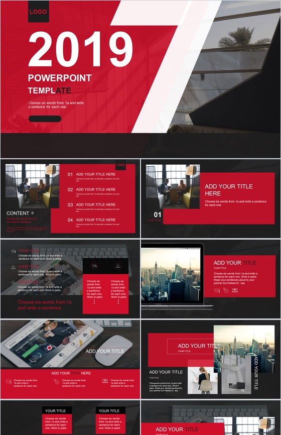 欧美风商务汇报企业宣传PPT模板