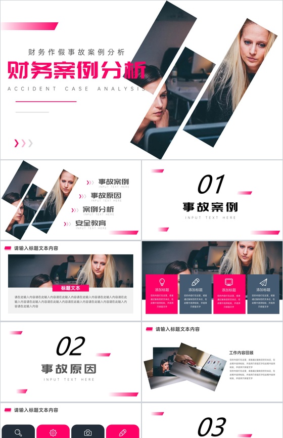 欧美商务风格财务作假事故案例分析PPT模板