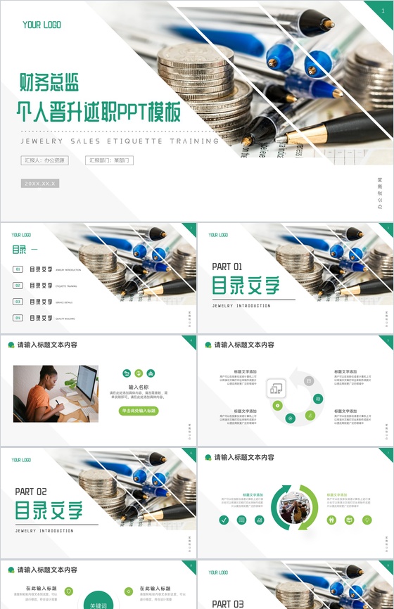 财务总监个人晋升述职PPT模板