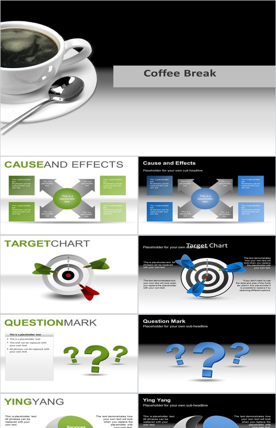 很独特的咖啡商务PPT模板