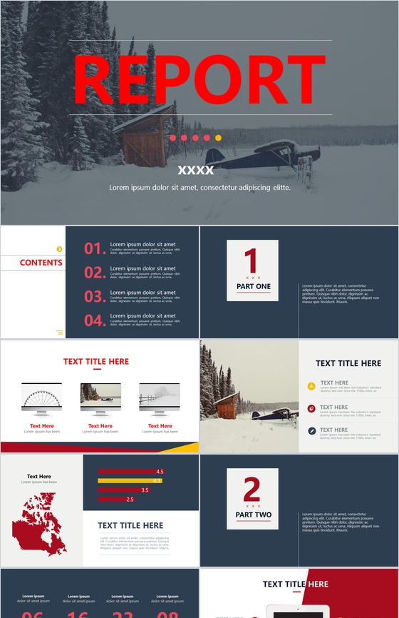 简约风格商务扁平式专业PPT模板