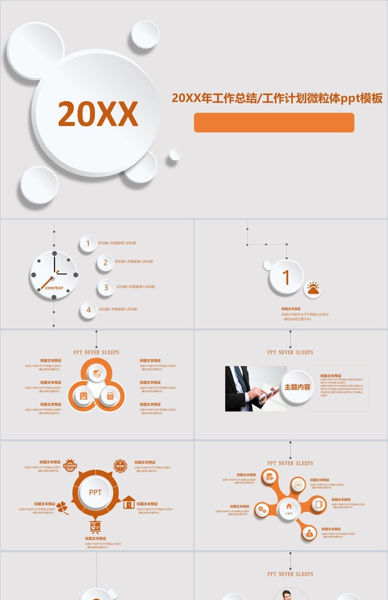工作总结计划微粒体PPT模板