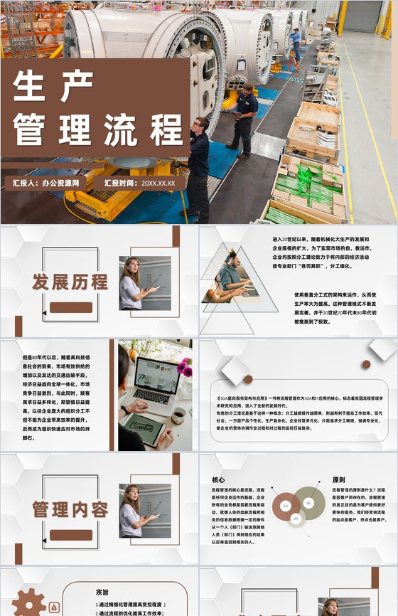 企业生产管理流程仓储物流运输管理述职汇报PPT模板