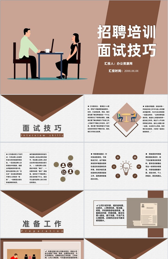 应届生招聘技巧培训面试礼仪与准备和注意事项PPT模板