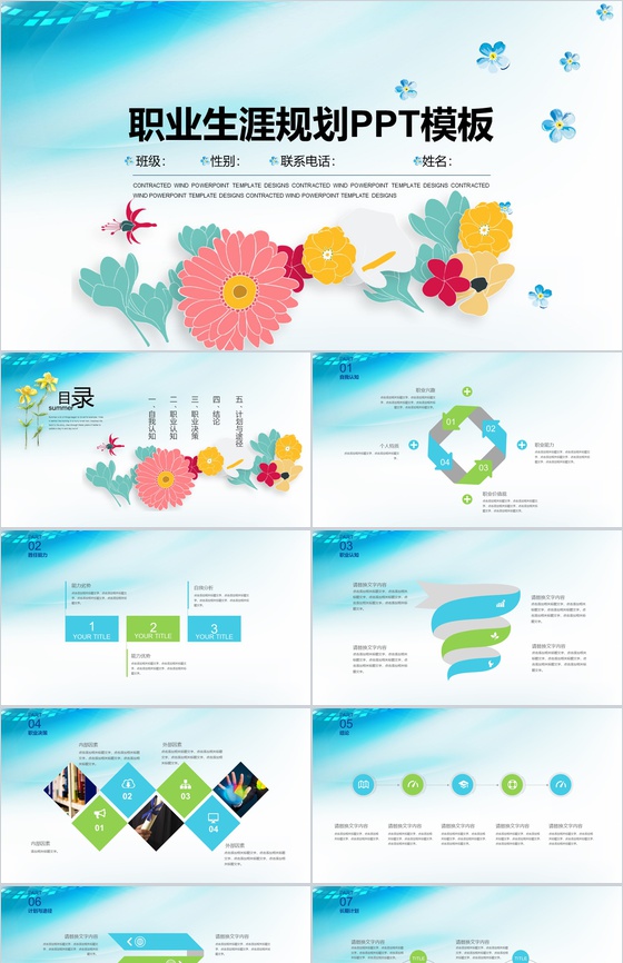 大学生职业生涯规划职业计划途径PPT模板