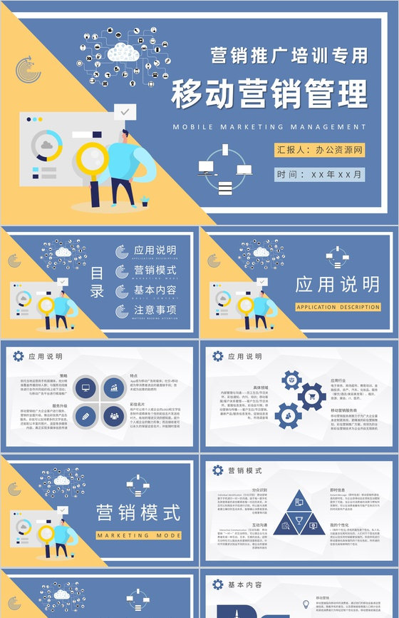 企业数字营销推广培训计划移动营销管理内容总结PPT模板