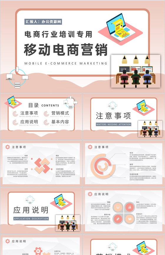 移动电商营销课程培训电商行业营销案例分析总结PPT模板