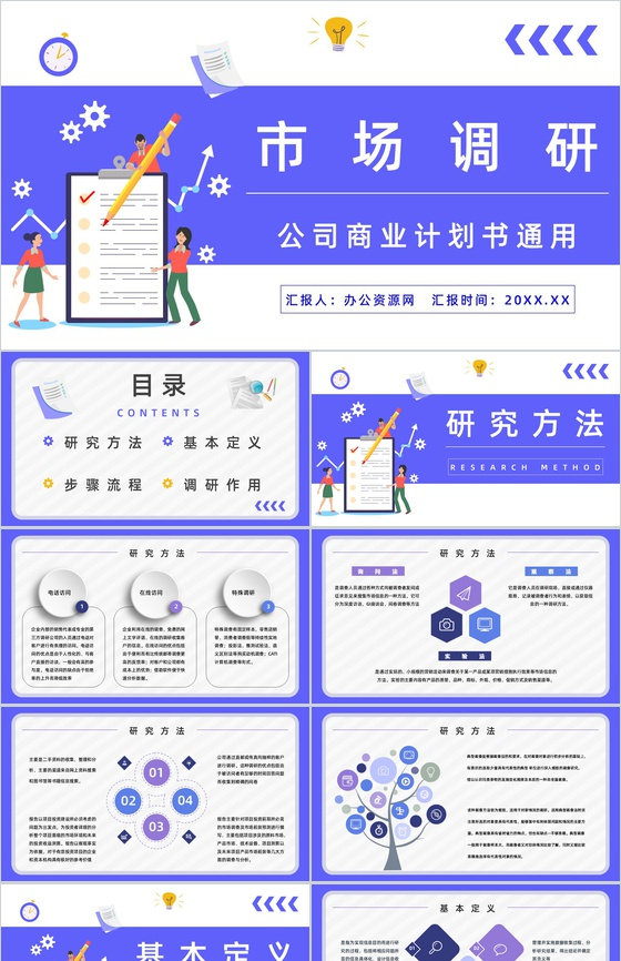 产品市场调研方法分析市场营销需求计划总结PPT模板